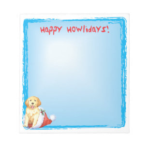 Happy Howlidays Golden Retriever Notepad