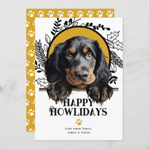 Happy Howlidays Gordon Setter Dog Holiday Card