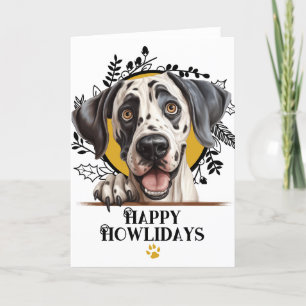 Happy Howlidays Great Dane Dog Christmas Holiday Card