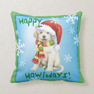 Happy Howlidays Great Pyrenees Cushion