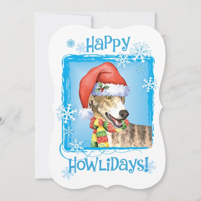 Happy Howlidays Greyhound Holiday Card (Front)