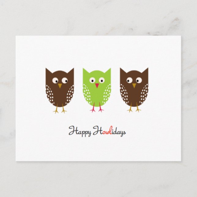 Happy Howlidays Holiday Postcard (Front)