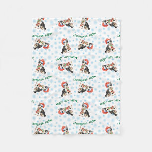 Happy Howlidays Husky Fleece Blanket