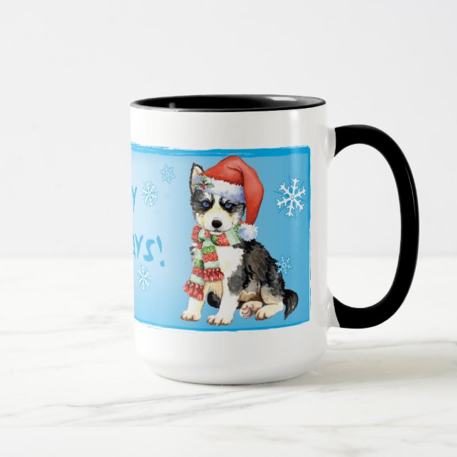 Happy Howlidays Husky Mug (Right)