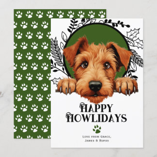 Happy Howlidays Irish Terrier Dog Christmas Holiday Card