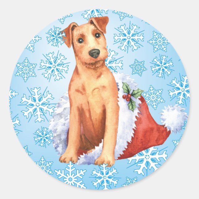 Happy Howlidays Irish Terrier Sticker (Front)