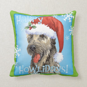 Happy Howlidays Irish Wolfhound Cushion