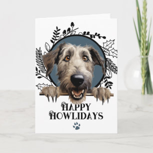 Happy Howlidays Irish Wolfhound Dog Christmas Holiday Card