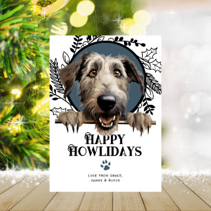 Happy Howlidays Irish Wolfhound Dog Christmas Holiday Card