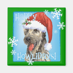 Happy Howlidays Irish Wolfhound Magnet