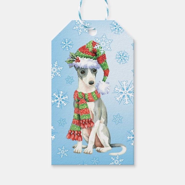 Happy Howlidays Italian Greyhound Gift Tags (Front)