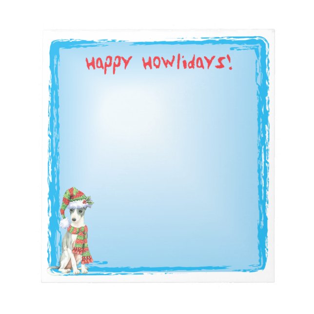 Happy Howlidays Italian Greyhound Notepad (Front)