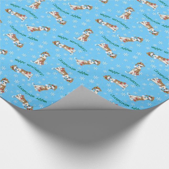 Happy Howlidays Italian Greyhound Wrapping Paper (Corner)