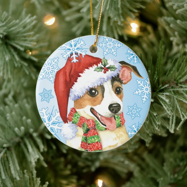 Happy Howlidays Jack Russell Terrier Ceramic Tree Decoration (Tree)