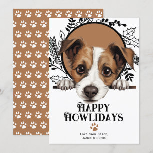 Happy Howlidays Jack Russell Terrier Dog Christmas Holiday Card