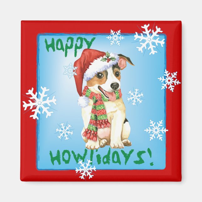 Happy Howlidays Jack Russell Terrier Magnet (Front)