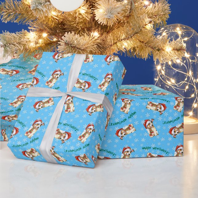 Happy Howlidays Jack Russell Terrier Wrapping Paper (Holidays)