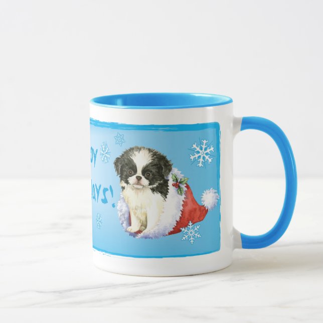 Happy Howlidays Japanese Chin Mug (Right)