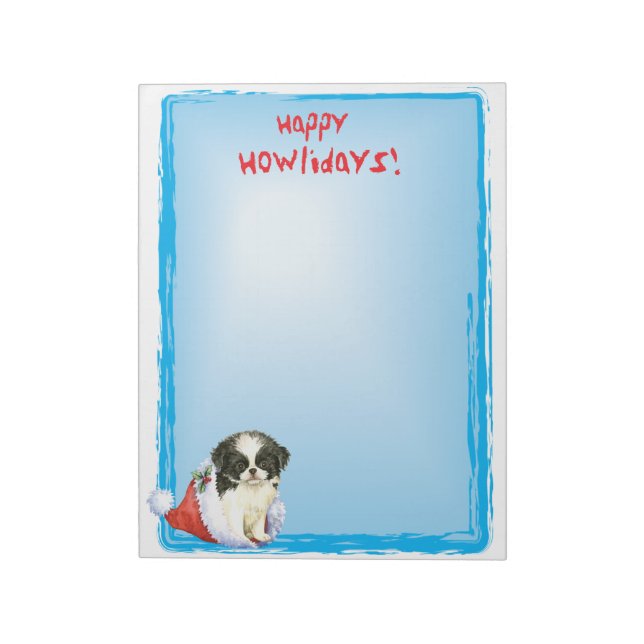 Happy Howlidays Japanese Chin Notepad (Rotated)