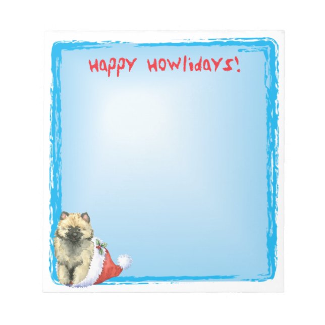 Happy Howlidays Keeshond Notepad (Front)