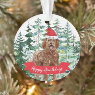 Happy Howlidays Labradoodle Dog Christmas Ornament