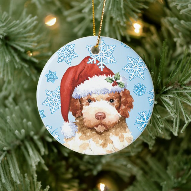 Happy Howlidays Lagotto Romagnolo Ceramic Ornament (Tree)