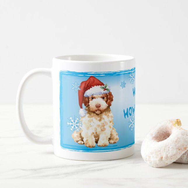 Happy Howlidays Lagotto Romagnolo Coffee Mug (With Donut)
