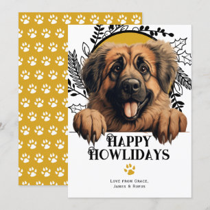 Happy Howlidays Leonberger Dog Christmas Holiday Card