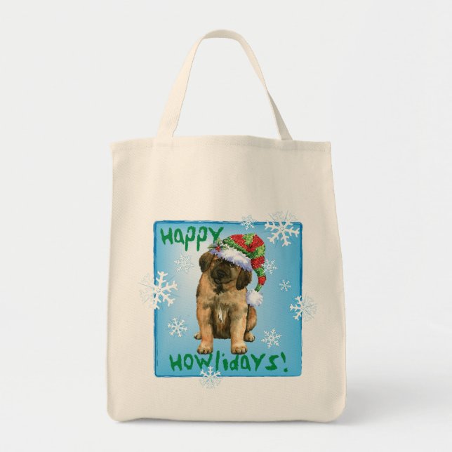 Happy Howlidays Leonberger Tote Bag (Front)