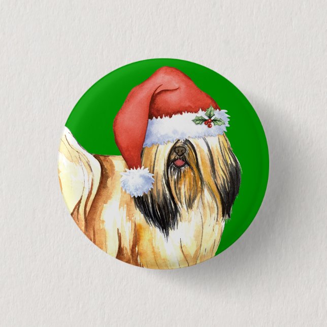 Happy Howlidays Lhasa Apso 3 Cm Round Badge (Front)