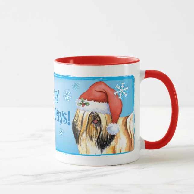 Happy Howlidays Lhasa Apso Mug (Right)