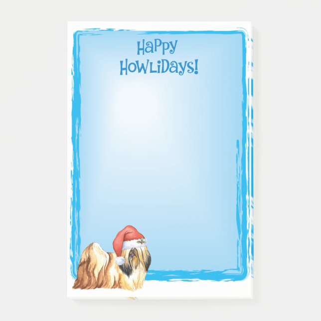 Happy Howlidays Lhasa Apso Post-it Notes (Front)