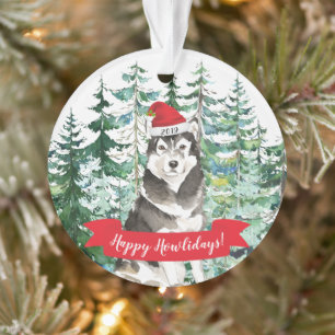 Happy Howlidays Malamute Dog Christmas Ornament