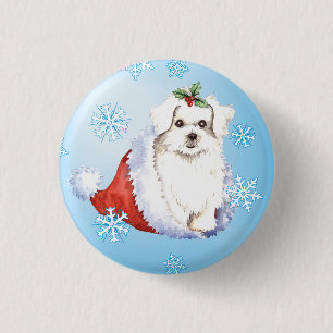 Happy Howlidays Maltese 3 Cm Round Badge