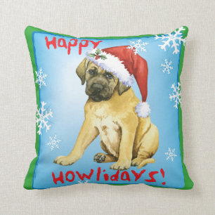 Happy Howlidays Mastiff Cushion