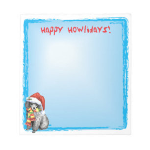 Happy Howlidays Miniature Poodle Notepad