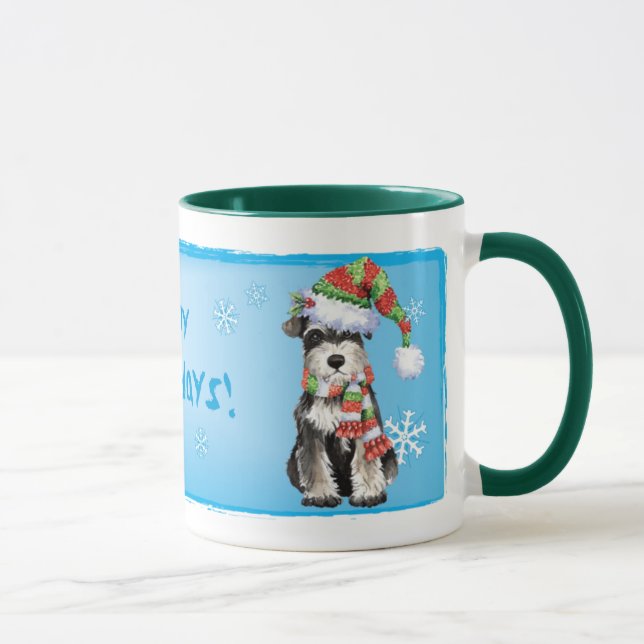 Happy Howlidays Miniature Schnauzer Mug (Right)