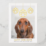Happy Howlidays Modern Simple Dog Photo  Foil Holiday Card<br><div class="desc">Spread some holiday cheer with this fun modern “Happy Howlidays” Christmas card with gold,  silver or rose gold real foil.</div>