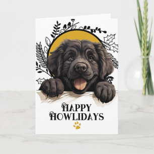 Happy Howlidays Newfoundland Dog Christmas Holiday Card