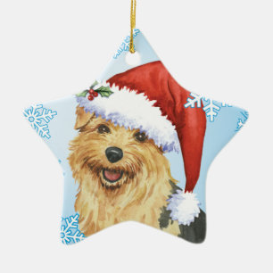Happy Howlidays Norfolk Terrier Ceramic Tree Decoration