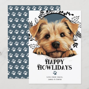Happy Howlidays Norfolk Terrier Dog Holiday Card