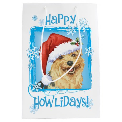 Image of Happy Howlidays Norfolk Terrier Medium Gift Bag