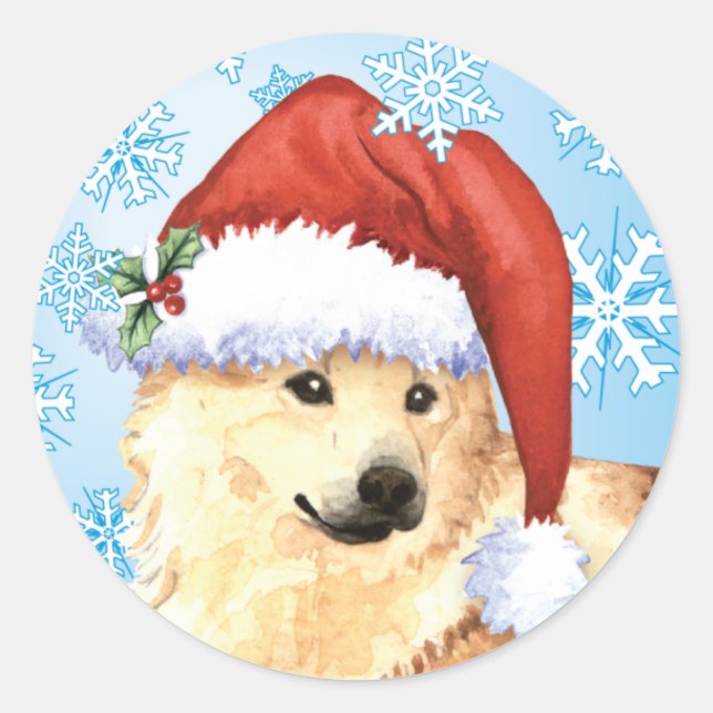 Happy Howlidays Norwegian Buhund Classic Round Sticker (Front)