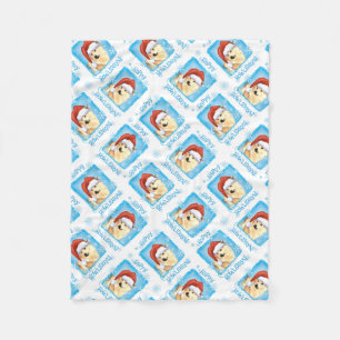 Happy Howlidays Norwegian Buhund Fleece Blanket