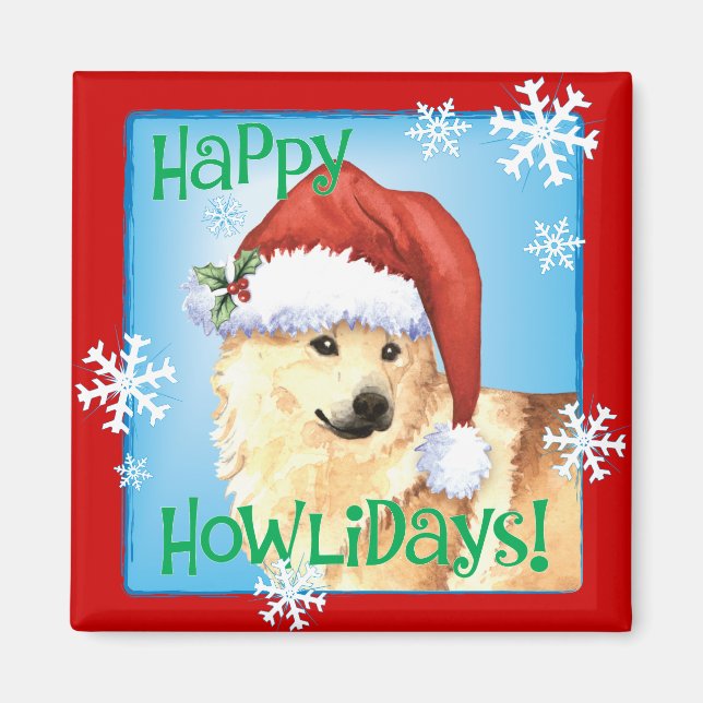 Happy Howlidays Norwegian Buhund Magnet (Front)