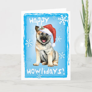 Happy Howlidays Norwegian Elkhound Holiday Card
