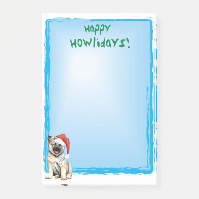 Happy Howlidays Norwegian Elkhound Post-it Notes (Front)