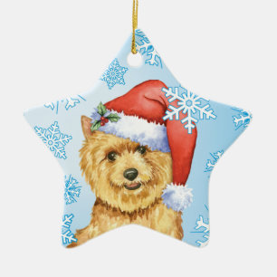 Happy Howlidays Norwich Terrier Ceramic Tree Decoration