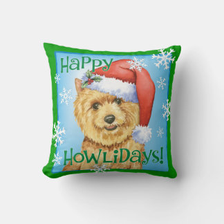 Happy Howlidays Norwich Terrier Cushion
