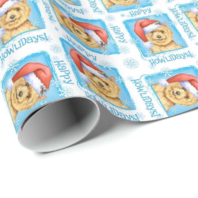 Happy Howlidays Norwich Terrier Wrapping Paper (Roll Corner)